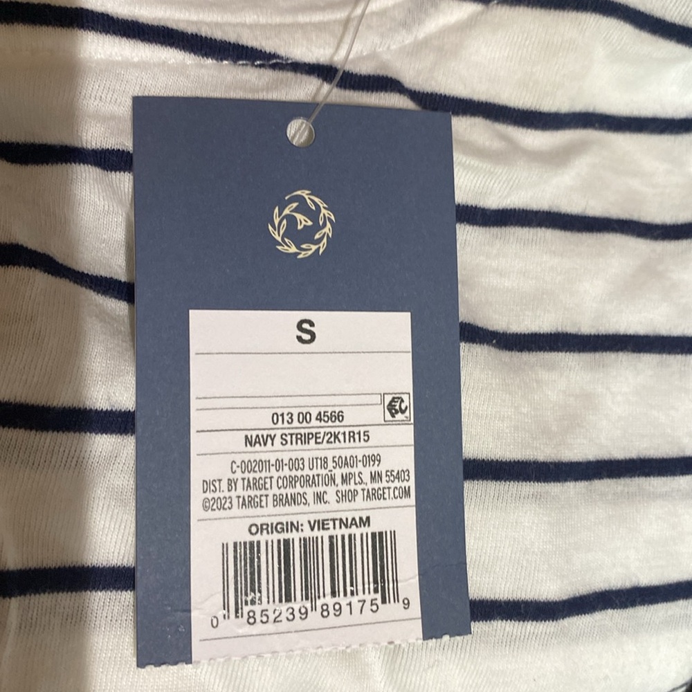 Striped White and Navy Blue T-Shirt - Picture 5 of 7